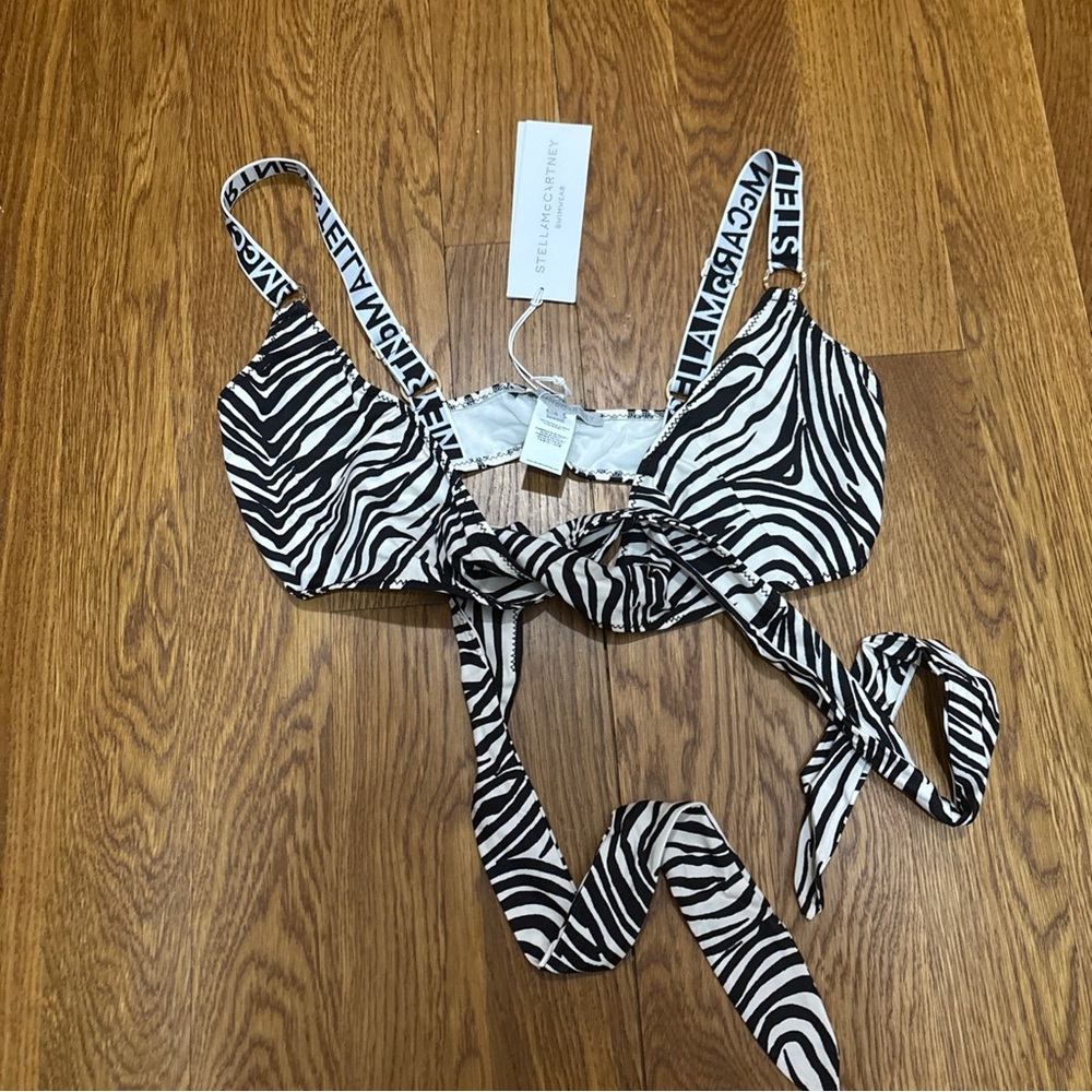 Stella McCartney Monochrome Zebra Bikini swim Top size small
